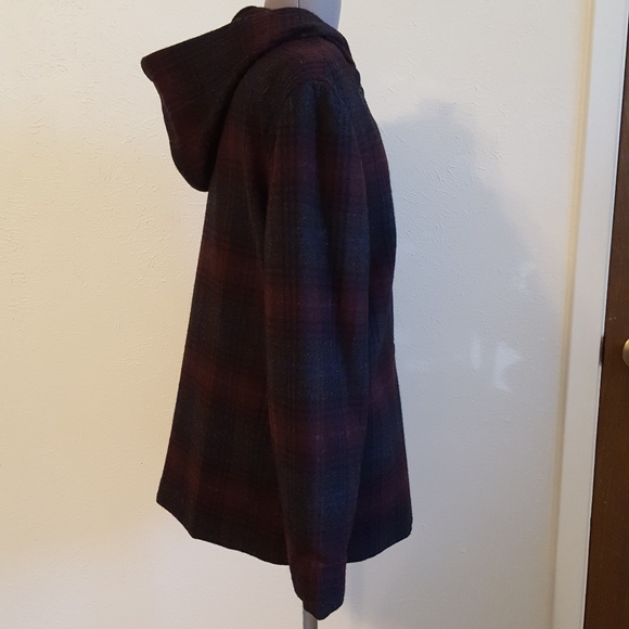 Harold's Plaid Wool Jacket with Hood - Picture 2 of 5